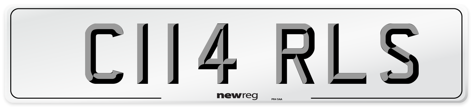 C114 RLS Number Plate from New Reg